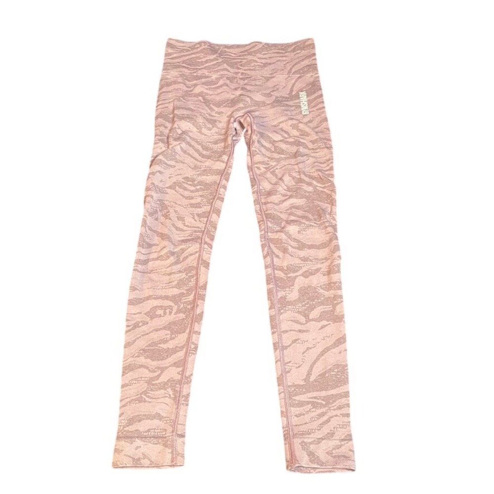 Gymshark Seamless Animal Print Leggings Womens XS Rose‎ Gold Athletic Workout